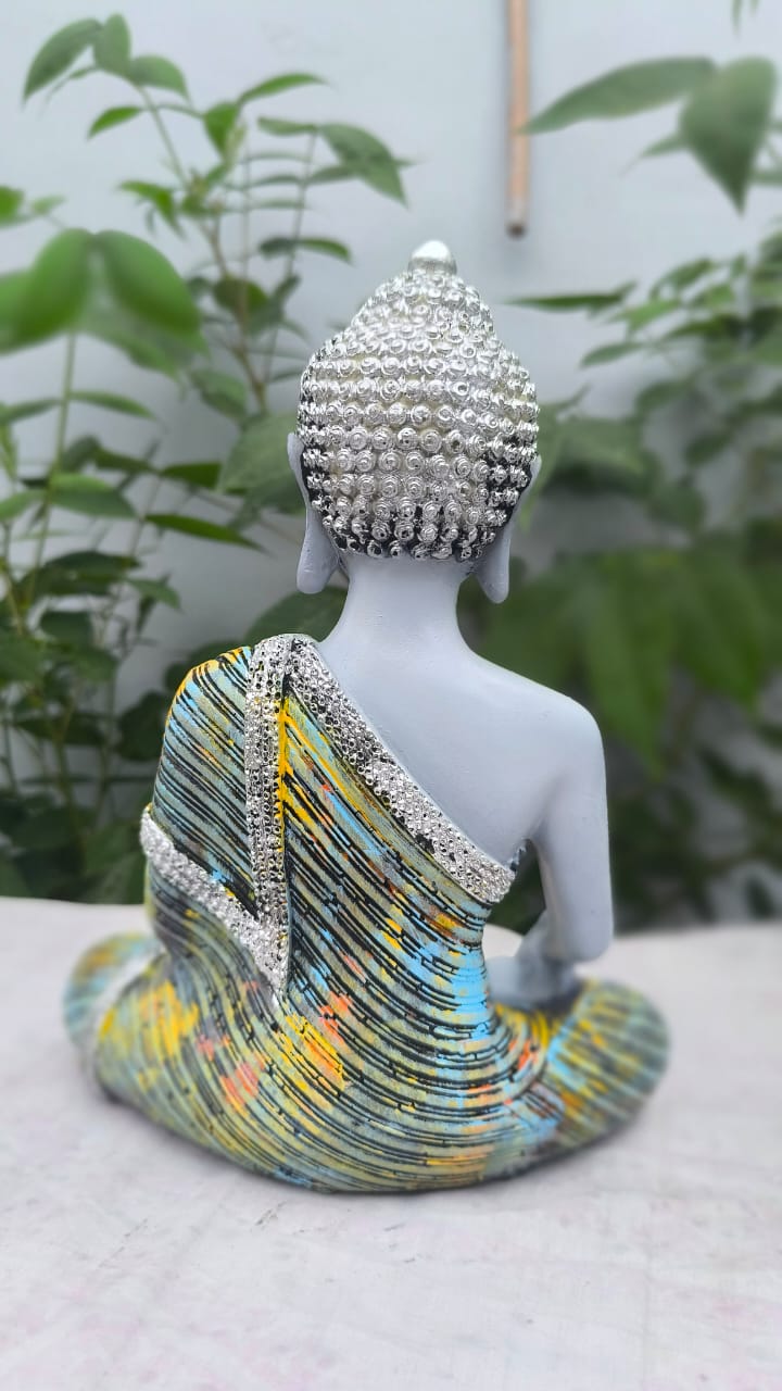 11 Inch Resin Buddha Idol for Home Decor | Meditating Buddha Statue | Peaceful Buddha Murti for Office & Living Room