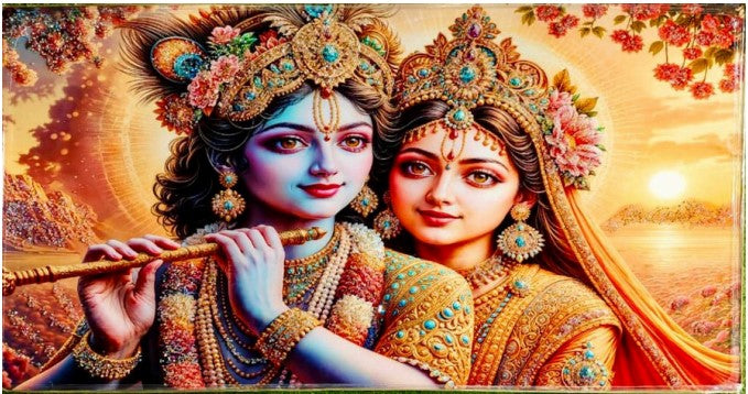 Shree Krishna Radha Wall Photo Frame For Pooja Room, Living Room, Office