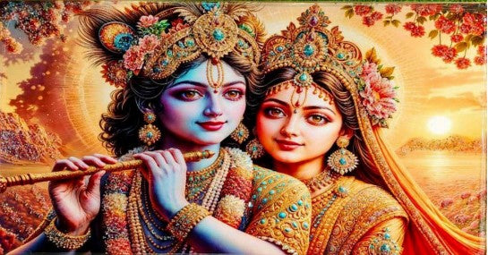 Shree Krishna Radha Wall Photo Frame For Pooja Room, Living Room, Office