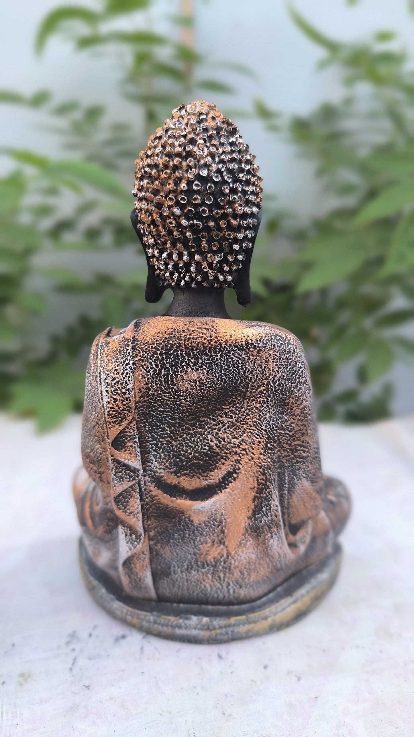 10 Inch Antique Buddha Statue | Resin Meditating Idol | Golden Black Buddha for Home & Office Décor