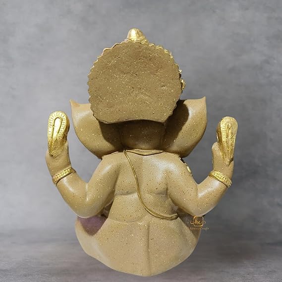 Trisaini Craft Ganesha Idol Statue for Home and Office Decor Handcrafted 30 cm Tall Dark Sand Ganesha Statue