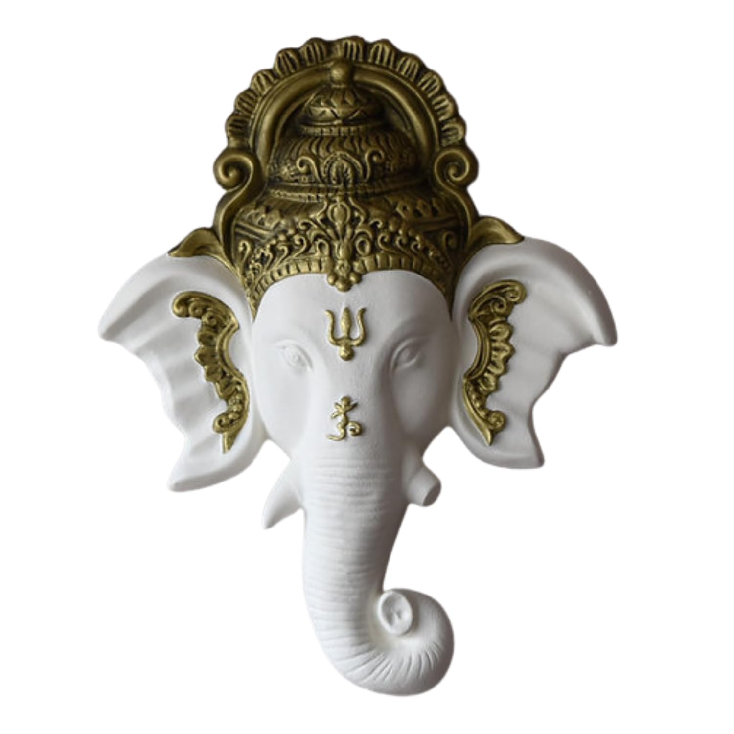 Craft Ganesh  Face Wall Mural Showpiece (White) – Entrance & Home Decors |