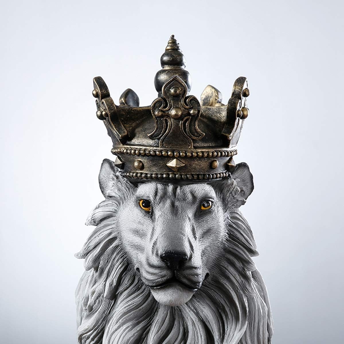 Trisaini Craft Decor Items Set of 2 Lion King Statue Showpiece for Home Entrance Decoration, Office, Study Room, Collectible Figurines, Best Gift for The Man