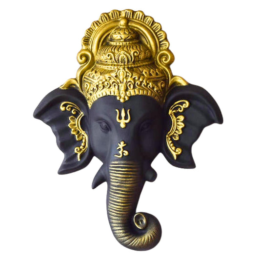 Trisaini Craft 3 Feet Ganesha face Wall Hanging Mural Showpiece for Home Entrance Decor, Office, Study Room - Idol Statue Shri Ganesha face Wall Mount