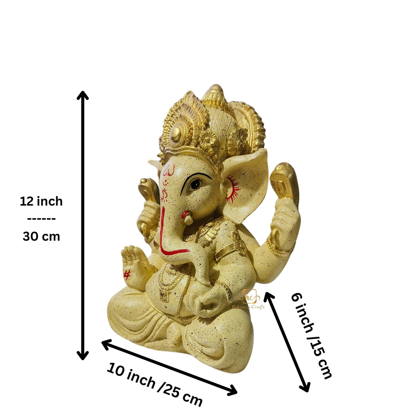 Trisaini Craft Ganesha Idol | Ganesha Idol for Home | Idol for Pooja Room | Ganesha Statue for Home and Office Decor | Handcrafted Ganesha Idol 30 cm Tall