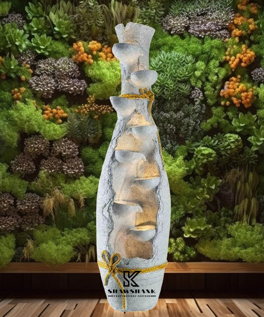 Trisaini Surahi Lamp Water Fountain Indoor Outdoor Fountain for Home Office Living Room Decor with LED Lights and Water Pump