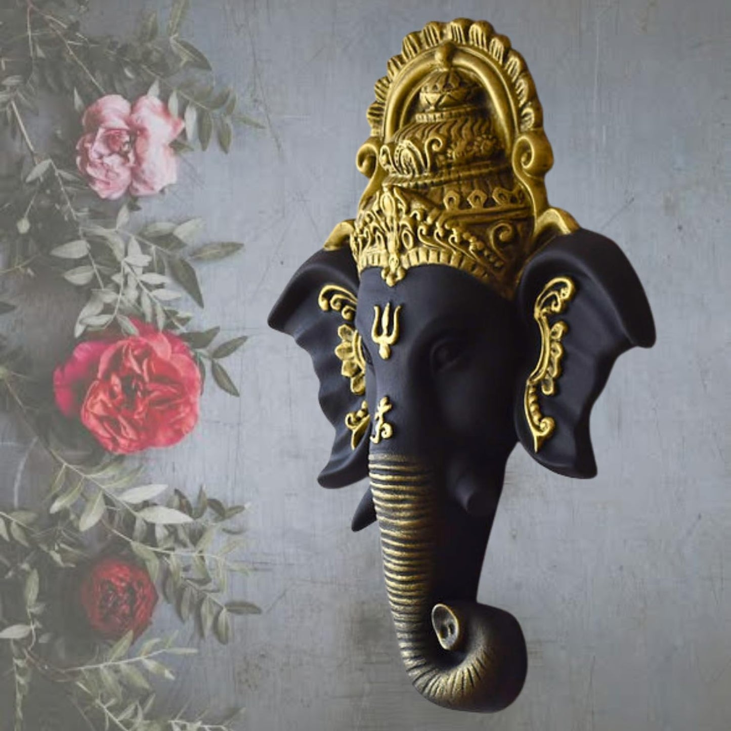 Trisaini Craft 3 Feet Ganesha face Wall Hanging Mural Showpiece for Home Entrance Decor, Office, Study Room - Idol Statue Shri Ganesha face Wall Mount