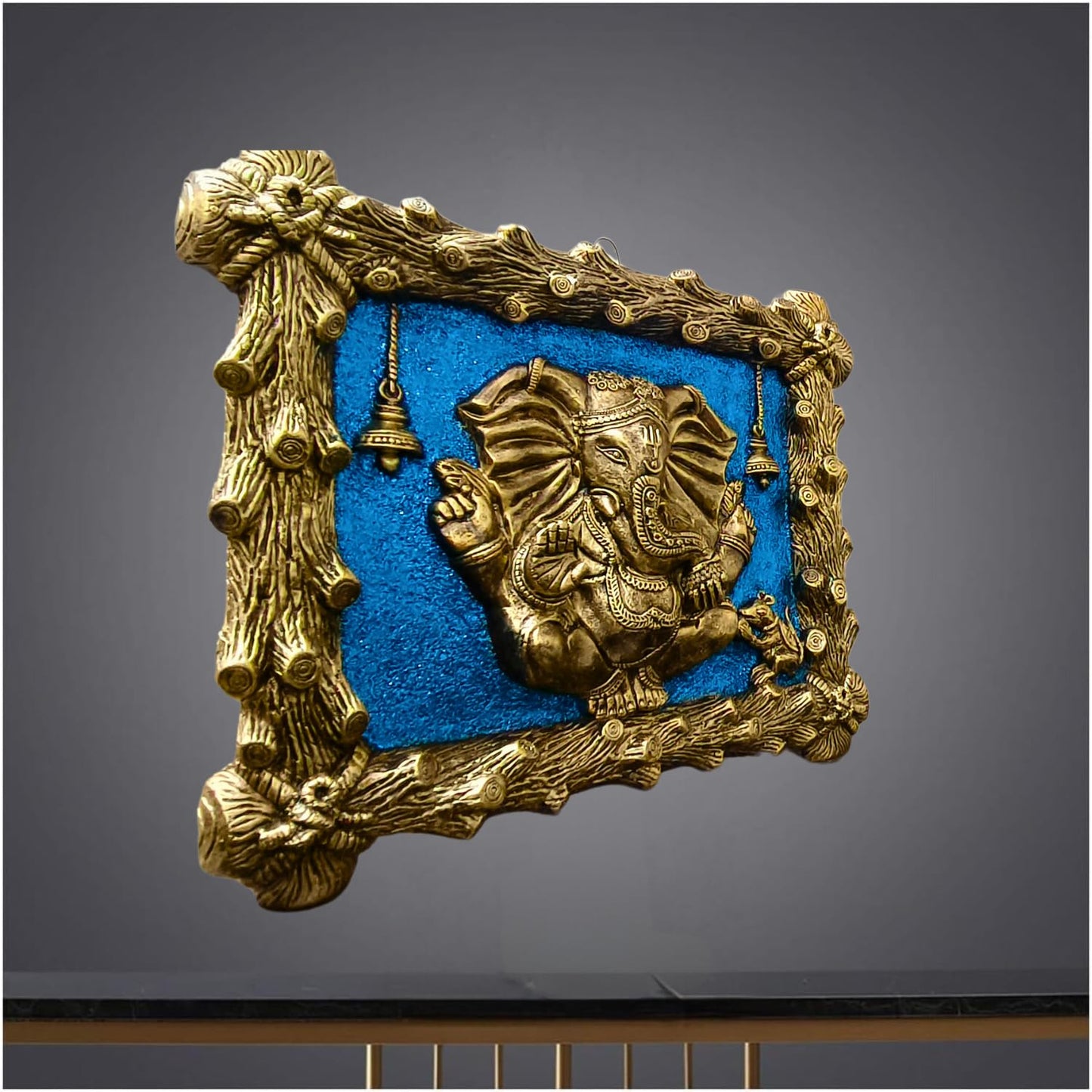 Trisaini Craft Fiber Ganesh Wall Hanging for Entrance Door Home Decor, Office, Study Room Ganpati face Wall Mount Art Decoration Gift Gifting Mural Showpiece