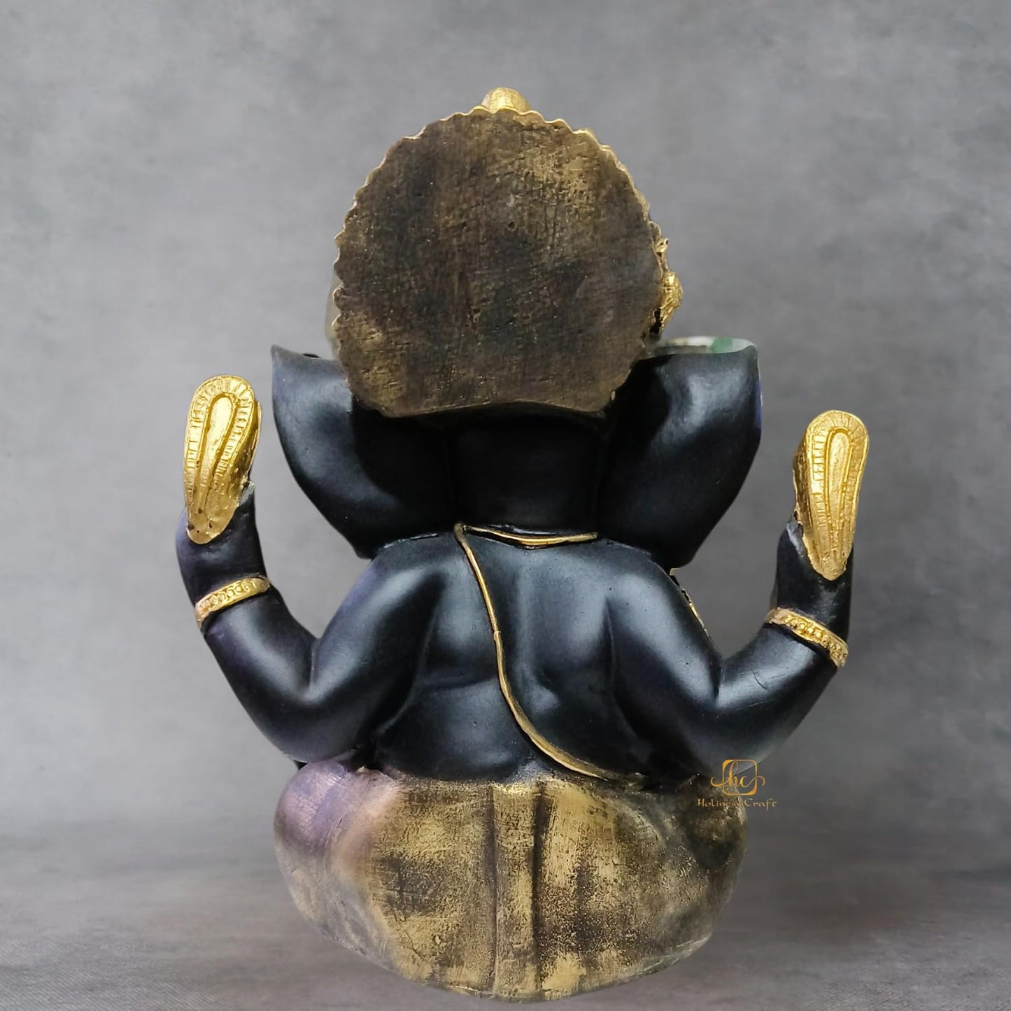 Trisaini Craft Ganesha Idol for Home, Pooja Room, Ganesha Statue, Office D�cor, Ganesha Idol 30 cm Tall (Antique Black)