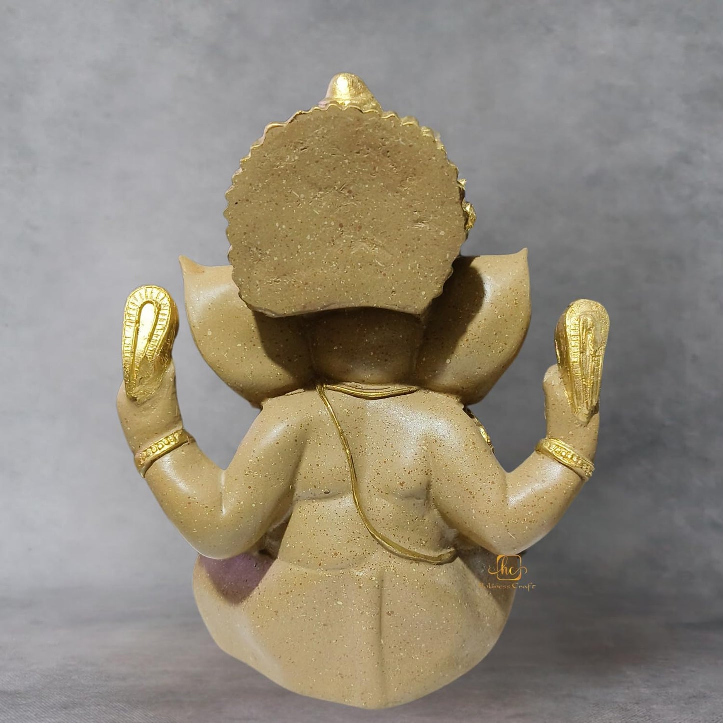 Trisaini Craft Ganesha Idol | Ganesha Statue for Home and Office Decor | Handcrafted 30 cm Tall Dark Sand Ganesha Statue