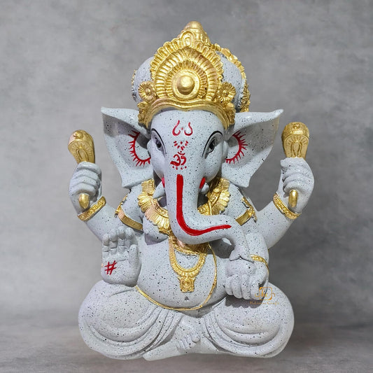 Trisaini Craft Ganesha Idol for Home,Pooja Room, Ganesha Statue, Office D�cor, Handcrafted Ganesha Idol 30 cm Tall (Grey)
