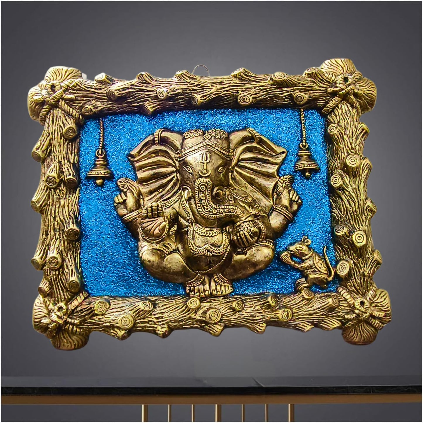 Trisaini Craft Fiber Ganesh Wall Hanging for Entrance Door Home Decor, Office, Study Room Ganpati face Wall Mount Art Decoration Gift Gifting Mural Showpiece