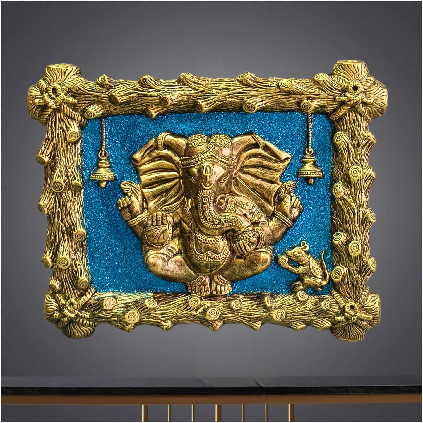 Trisaini Craft Fiber Ganesh Wall Hanging for Entrance Door Home Decor, Office, Study Room Ganpati face Wall Mount Art Decoration Gift Gifting Mural Showpiece