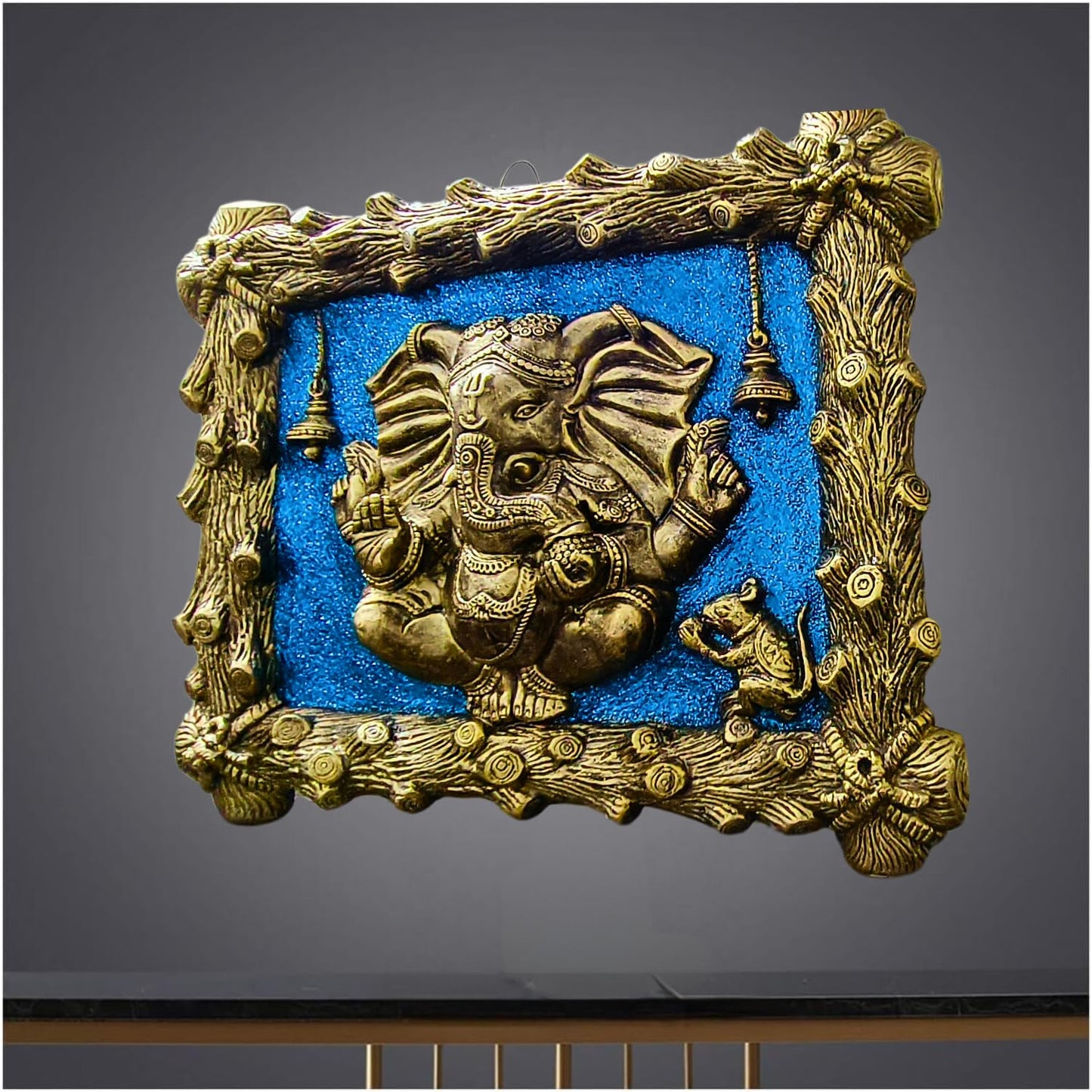 Trisaini Craft Fiber Ganesh Wall Hanging for Entrance Door Home Decor, Office, Study Room Ganpati face Wall Mount Art Decoration Gift Gifting Mural Showpiece