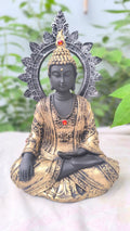 11 Inch Black & Gold Buddha Statue | Buddha Idol for Home Decors, Office & Temple |