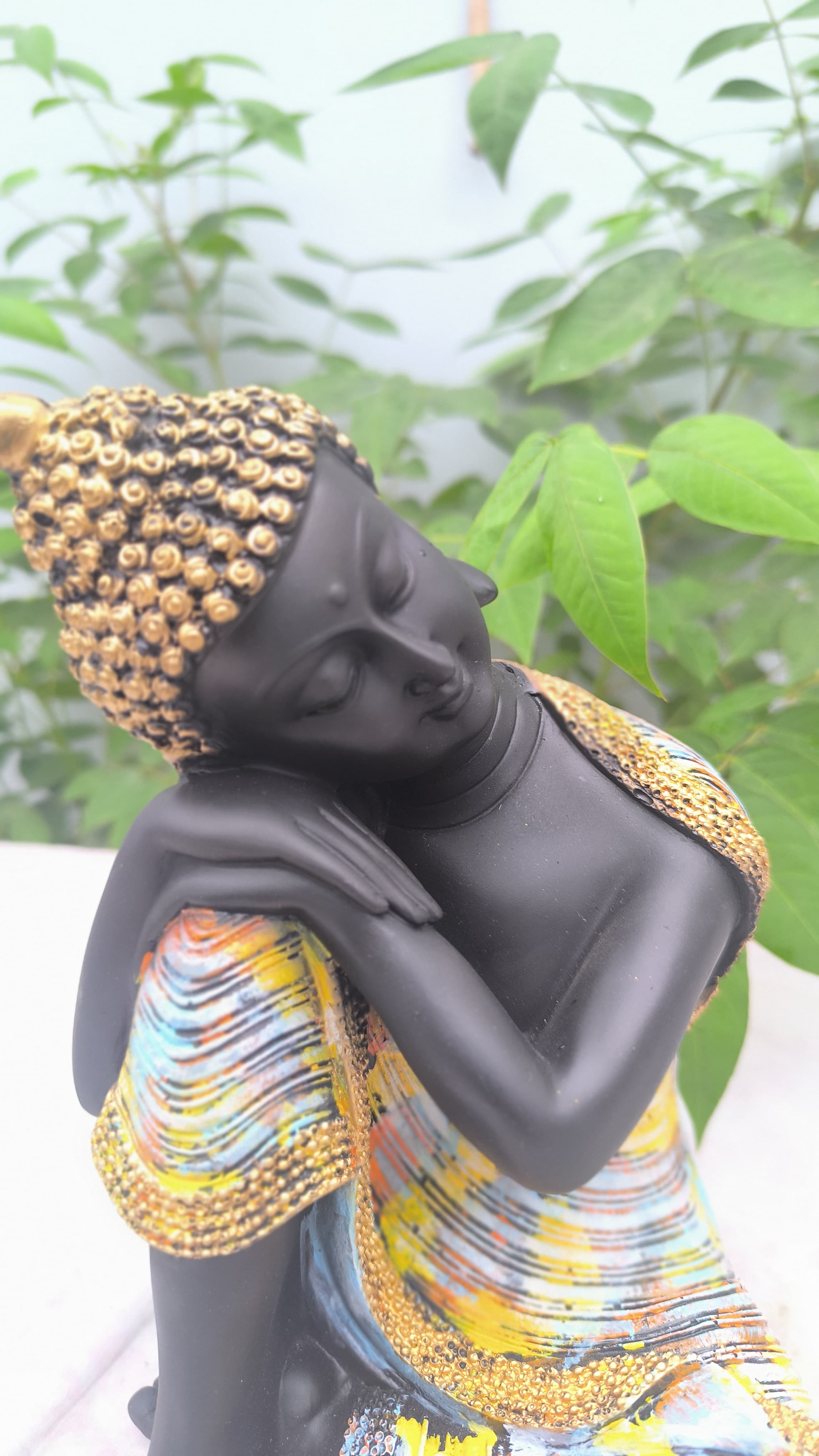 10 Inch Resin Resting Buddha Idol | Sleeping Buddha Statue for Home Decors, Meditation Corner & Gift |