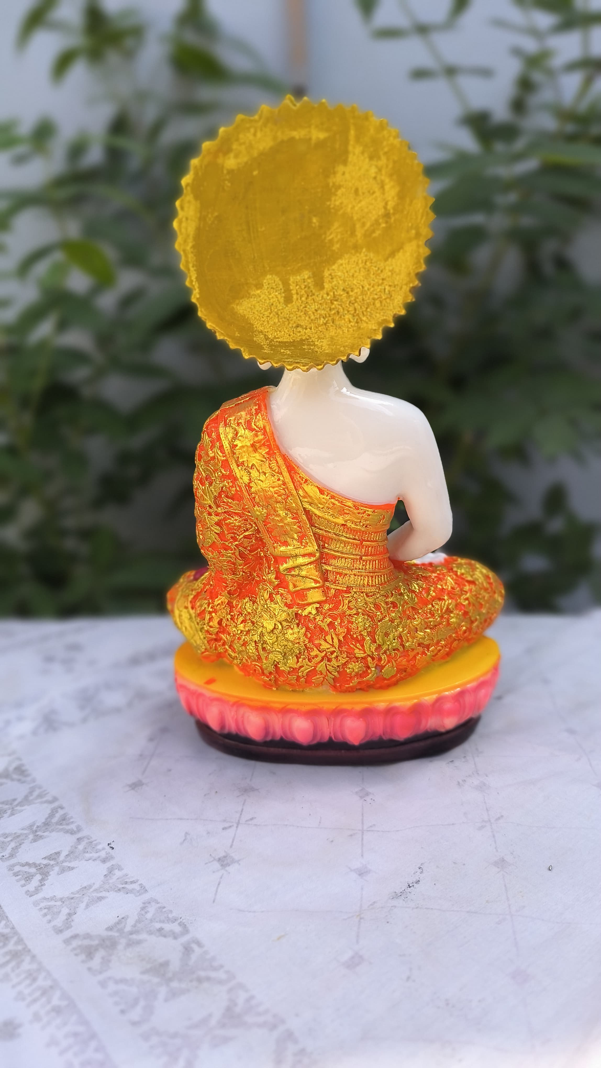 11 Inch Lord  Buddha Idol | Multicolor Resin Buddha Statue for Home Decors, Pooja Room |