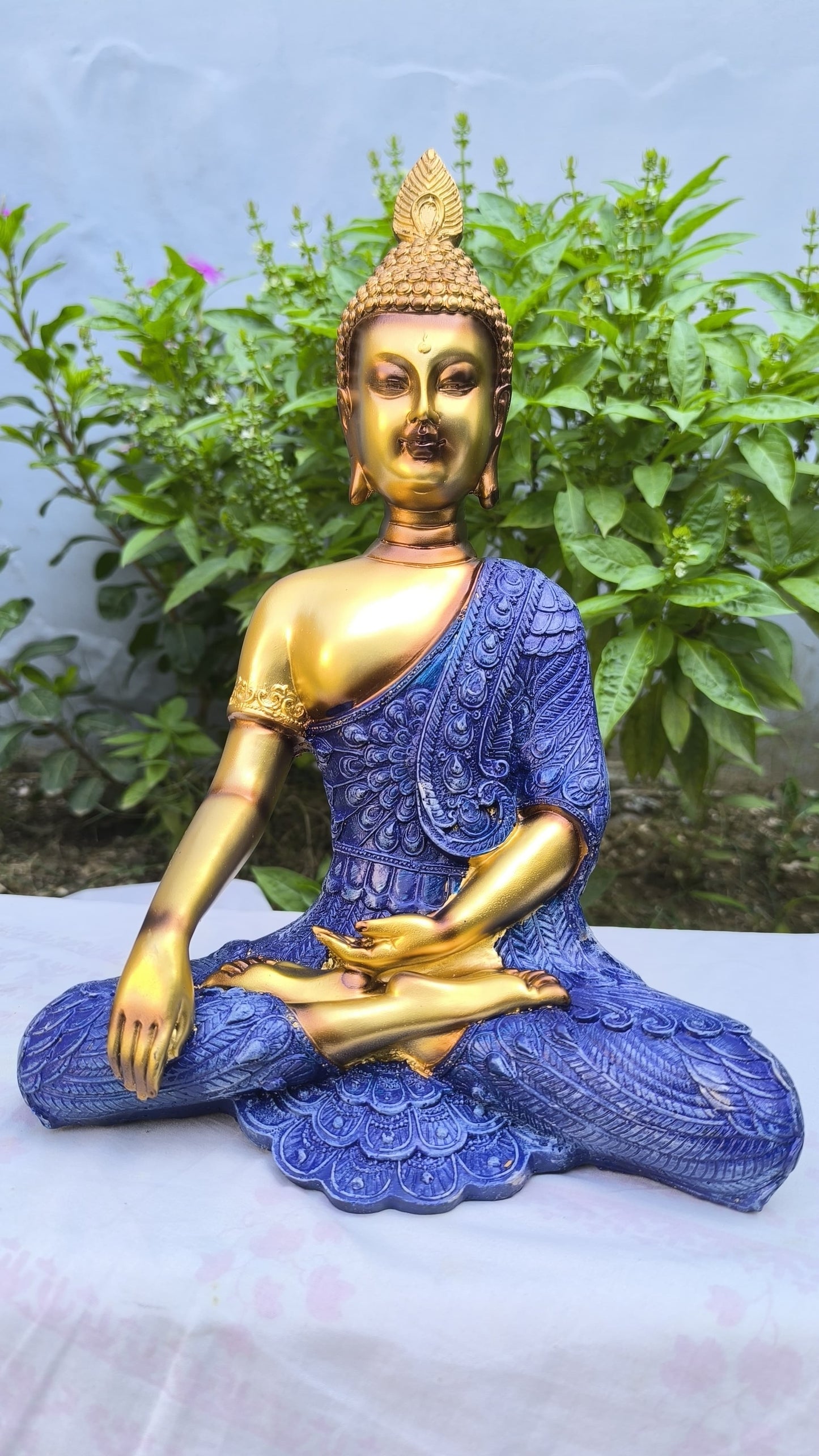 13 Inch Resin Gautam Buddha Idol for Home Decor | Meditating Buddha Statue for Office, Temple, Living Room & Gift Purpose.