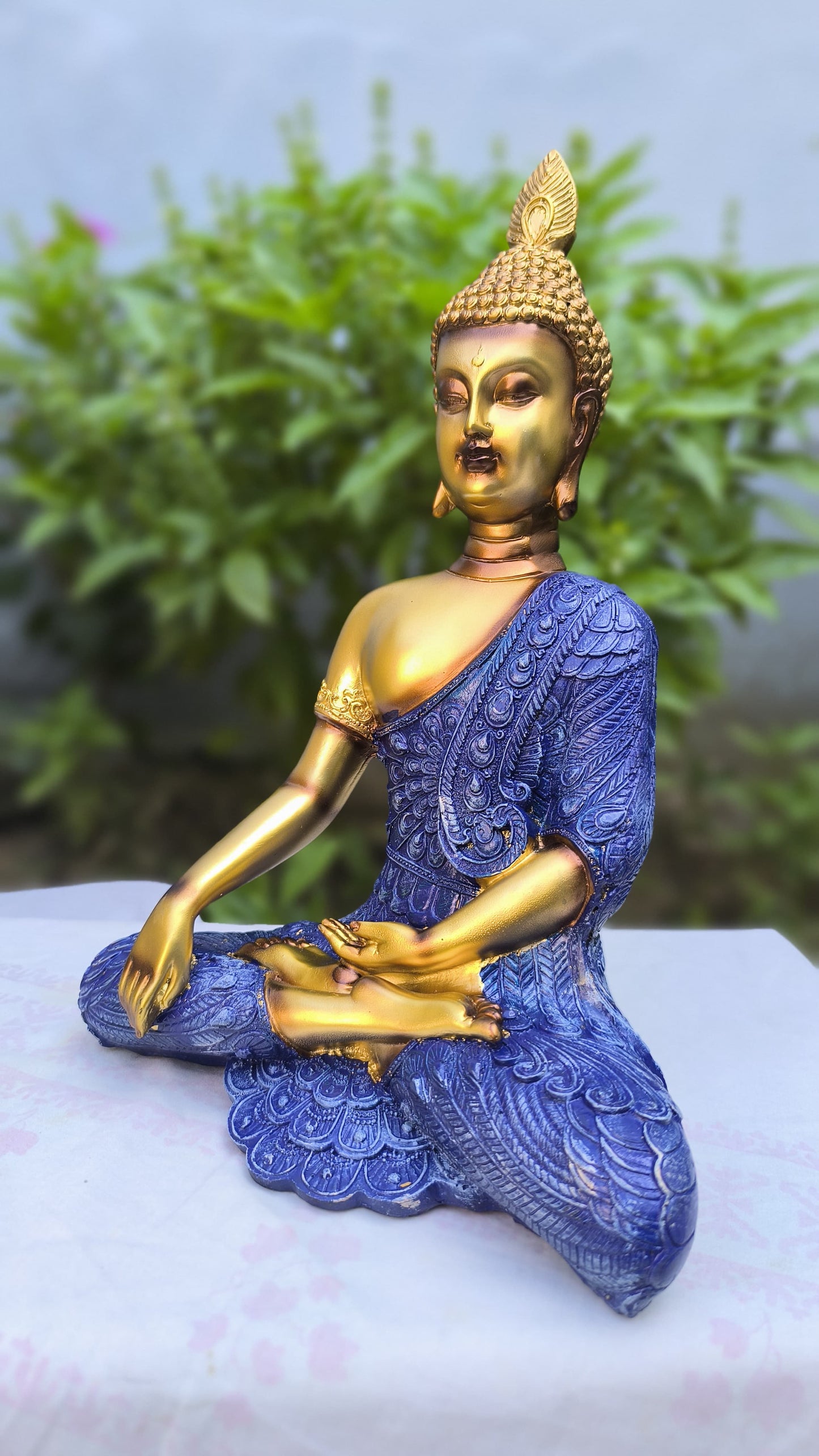 13 Inch Resin Gautam Buddha Idol for Home Decor | Meditating Buddha Statue for Office, Temple, Living Room & Gift Purpose.