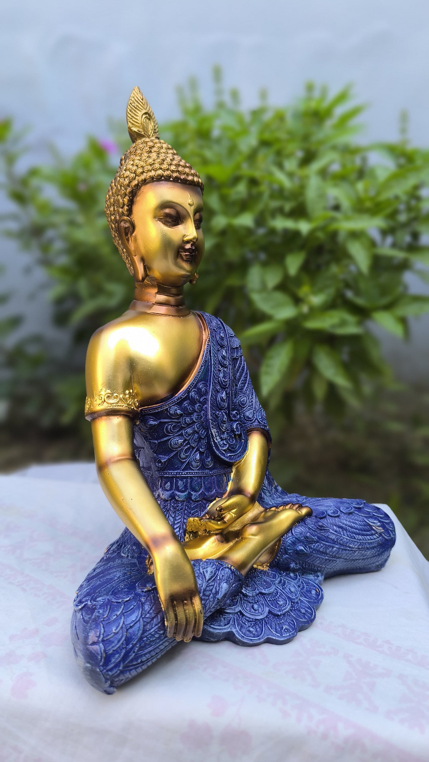 13 Inch Resin Gautam Buddha Idol for Home Decor | Meditating Buddha Statue for Office, Temple, Living Room & Gift Purpose.