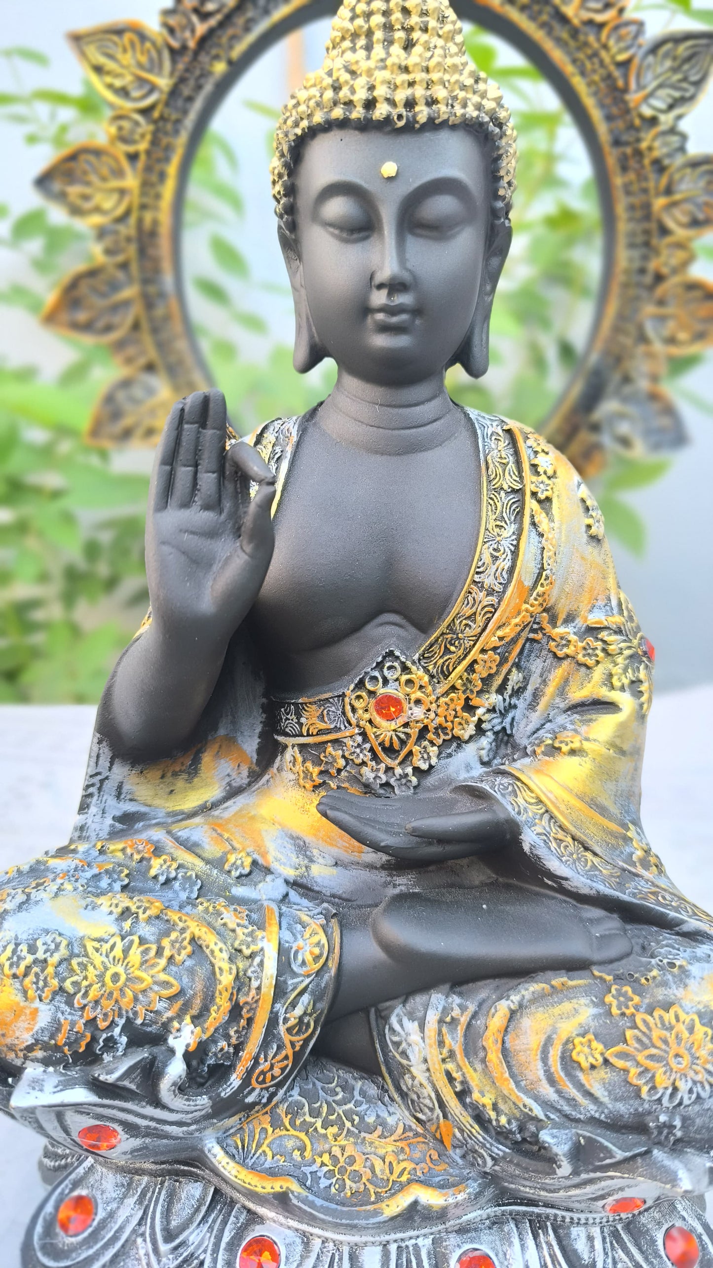 16 Inch Buddha Statue for Home Decor | Resin Blessing Buddha Idol for Peace, Meditation & Vastu