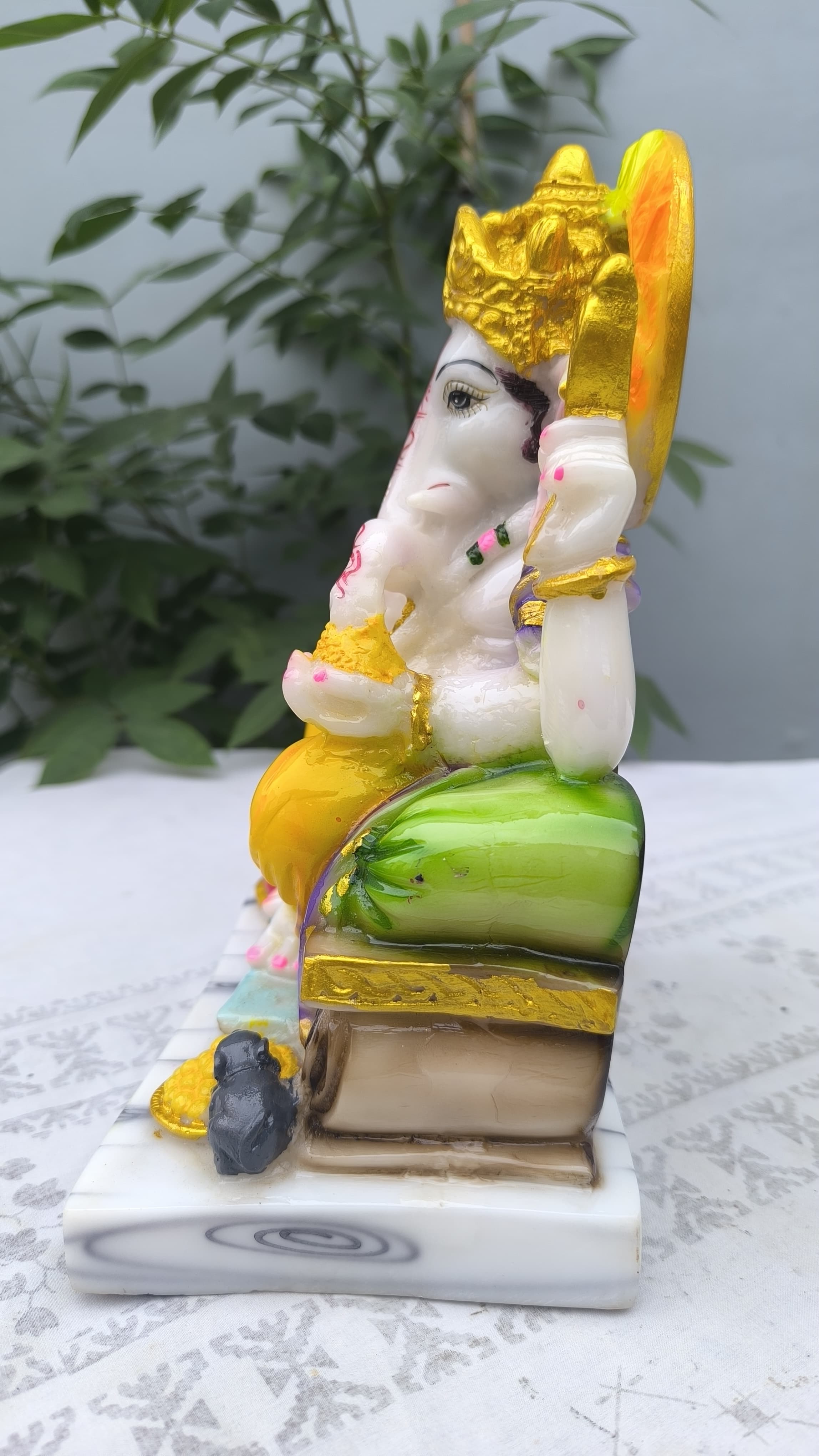 11 Inch Lord Ganesh Idol | Multicolor Ganpati  Statue for Home Decors, Car Dashboard & Gift |