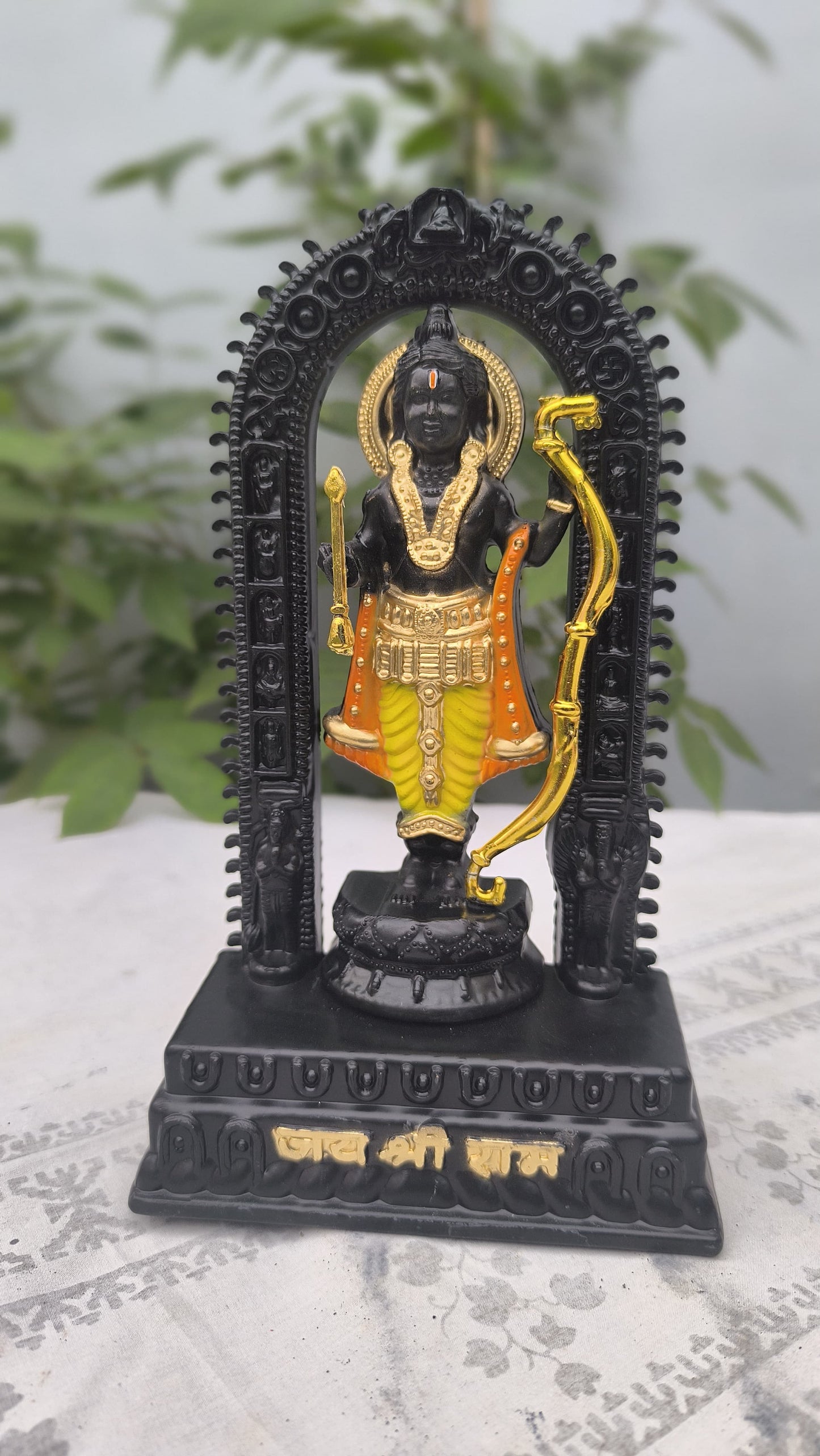 10 Inch Resin Ram Lalla Idol | Lord Ram Statue for Mandir, Home Temple & Puja Decor | Spiritual Ram Darbar Murti Showpiece