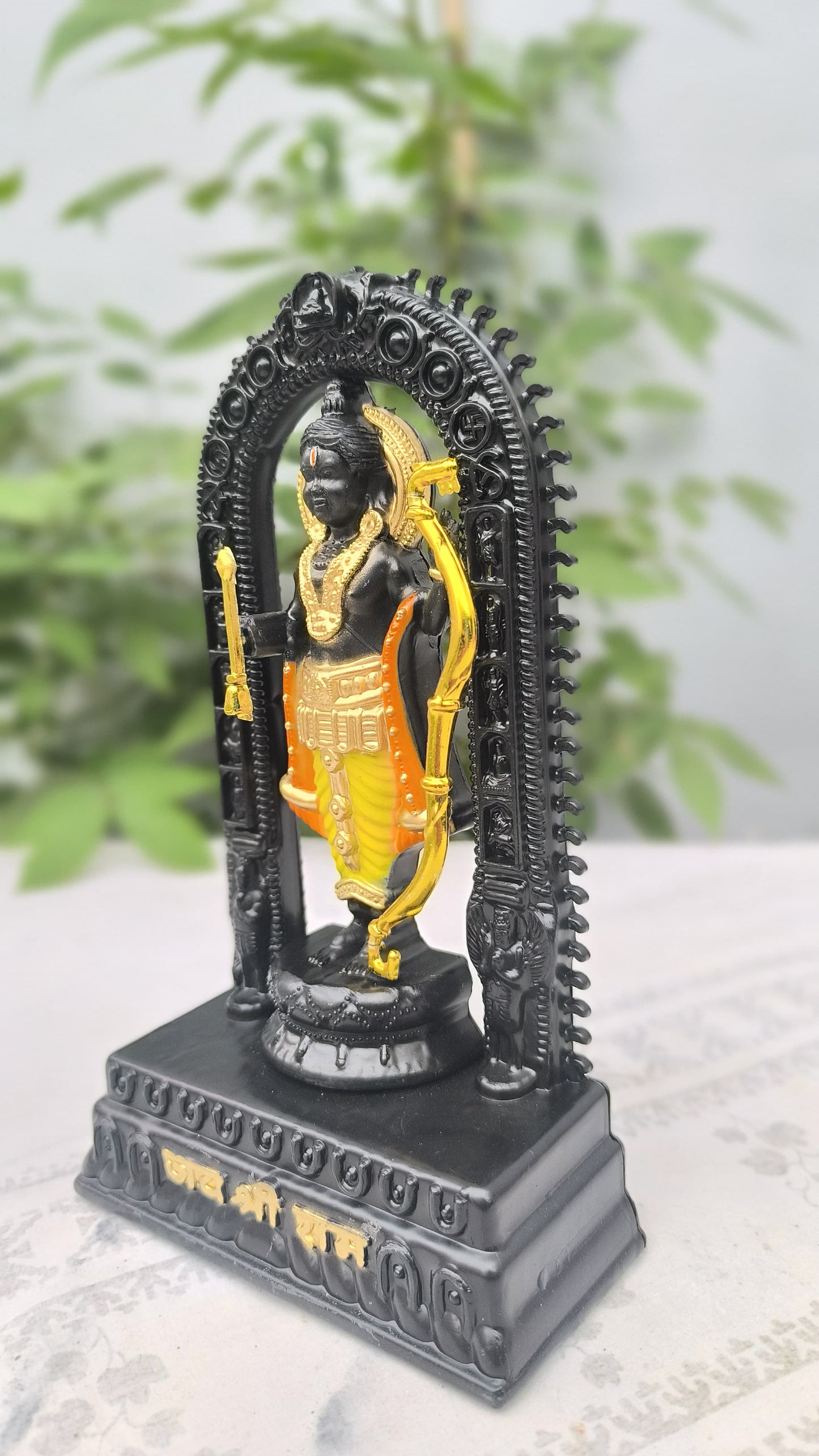 10 Inch Resin Ram Lalla Idol | Lord Ram Statue for Mandir, Home Temple & Puja Decor | Spiritual Ram Darbar Murti Showpiece