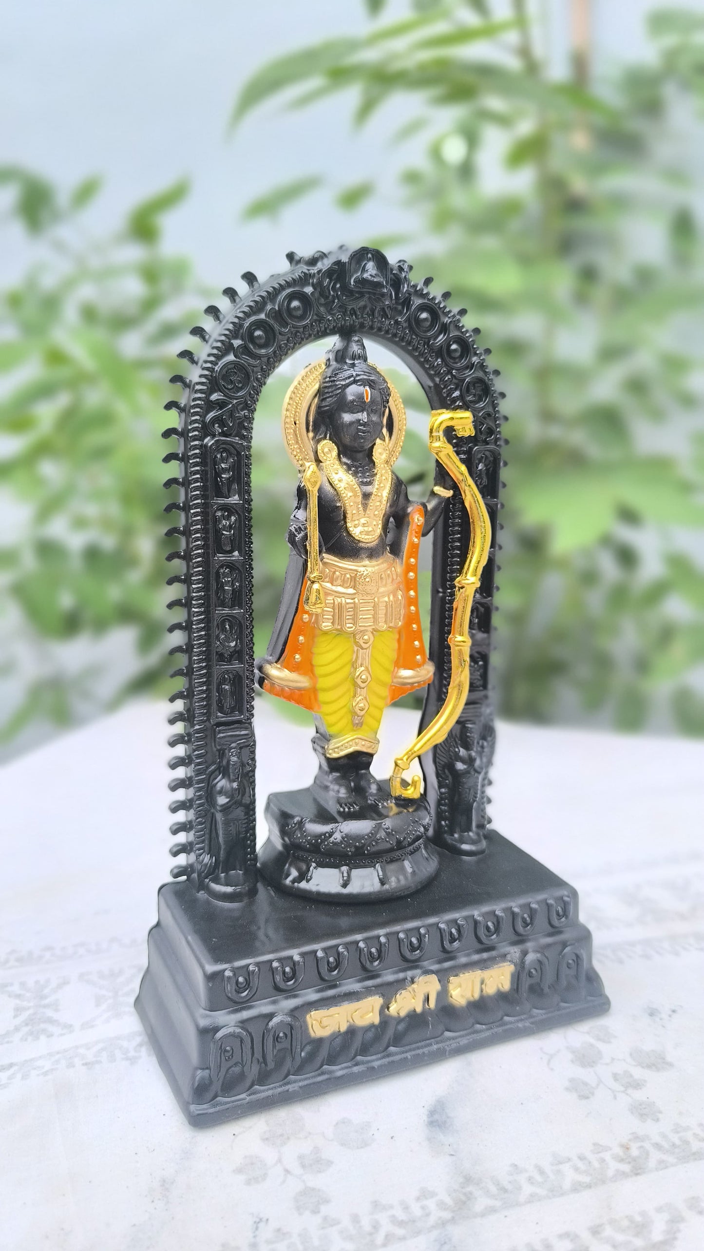10 Inch Resin Ram Lalla Idol | Lord Ram Statue for Mandir, Home Temple & Puja Decor | Spiritual Ram Darbar Murti Showpiece
