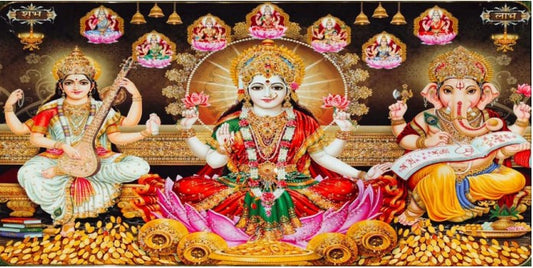 Poster And Frames Diwali Pooja Wooden Photo Frame With Acrylic Sheet | For Living, Pooja Room | Home Decoration Item | Best Gifting