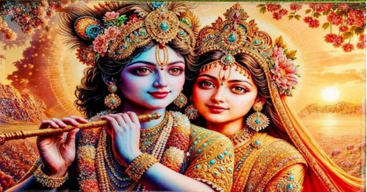 Shree Krishna Radha Wall Photo Frame For Pooja Room, Living Room, Office