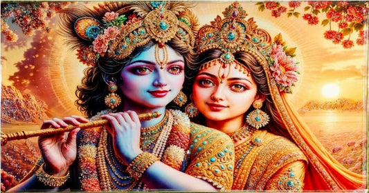 Shree Krishna Radha Wall Photo Frame For Pooja Room, Living Room, Office